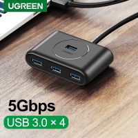 Ugreen ตัวแยก USB 3.0พอร์ต USB ความเร็วสูง4พอร์ตสำหรับโน้ตบุ๊คฮาร์ดไดรฟ์อุปกรณ์เสริมคอมพิวเตอร์ส่วนบุคคลเมาส์แฟลชไดร์ฟคีย์บอร์ด