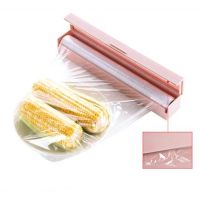 Food Wrap Dispenser Clings Film Cutter Storage Holder Kitchen Tool Plastic Wrap Dispensers Solid Color