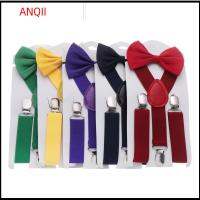 ANQII 1set น่ารัก แฟชั่นใหม่ สีทึบ คลิปหนีบปรับได้ ชุดโบว์ติดผม ที่รัก เครื่องมือจัดฟันยางยืด สายเอี๊ยมเด็ก ผูกโบว์พิมพ์ลาย เข็มขัดผูกวัว