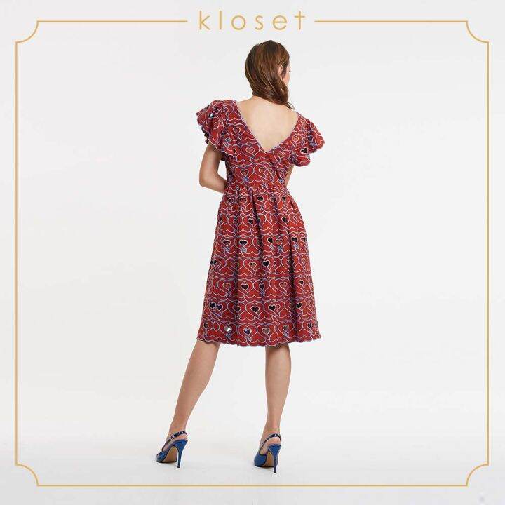 kloset-heart-embroidered-dress-aw19-d006-เสื้อผ้าผู้หญิง-เสื้อผ้าแฟชั่น-เดรสแฟชั่น-เดรสผ้าปัก