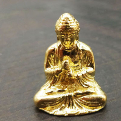 Rayua PURE brass Miniature shakyamuni Buddha ตกแต่งบ้านตกแต่ง Miniature Figurine