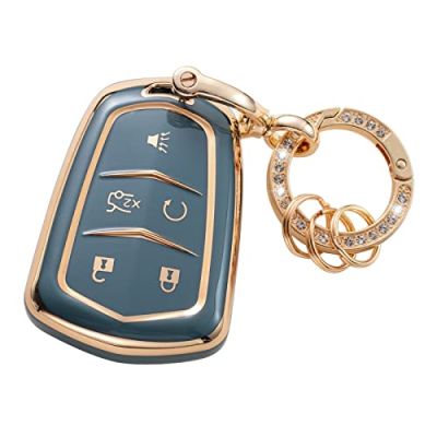 for Cadillac Smart Key Fob Cover Keyless Entry Remote Protector Case  Compatible with Escalade CTS SRX XT5 ATS STS CT6 (5 Buttons)