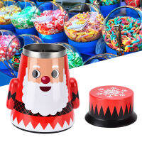 Christmas Candy Iron Box Roly Poly Design Santa Claus Snowman Candy Cans Storage Box