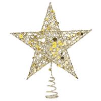 25cm Christmas Tree Star Top Hat New Year Decoration Sparkling Tree Top Star of Bethlehem