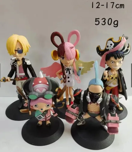 Kit 6 Action Figure One Piece Filme Z Luffy Zoro Sanji Brook