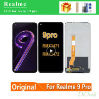 ต้นฉบับสำหรับ Realme 9 Pro ชิ้นส่วน RMX3471 9pro RMX3472จอแสดงผล LCD แบบสัมผัสหน้าจอชิ้นส่วนประกอบดิจิไทเซอร์