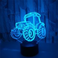 ❏✆✠ 3D night Light Tractor Shape USB Charge Touch Switch Lamp 7 Colorful Kids Night Light Hot Drop Ship Novelty Gifts