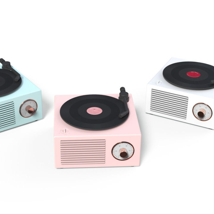 bluetooth-speaker-desktop-music-wireless-mini-speaker-portable-cute-colorful-creative-multi-function-retro-black-collapse-audio
