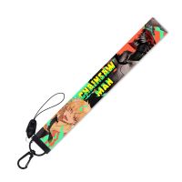 Anime Chainsaw Man Double Sided Comics Print Hand Rope Keychain Makima Denji Power Fashion Ribbon Key Chain Ring Llavero Trinket