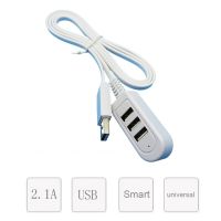 DEZHA ตัวแปลงคอมพิวเตอร์แล็ปท็อปฮับ3 USB,ตัวแยก USB แบบพกพาฮับ USB อะแดปเตอร์ชาร์จในรถยนต์สายเครื่องชาร์จต่อขยาย