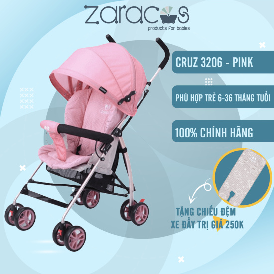 Xe đẩy cho bé zaracos cruz 3206 pink zaracos việt nam - ảnh sản phẩm 1