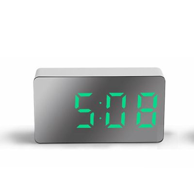 นาฬิกากระจกนาฬิกาปลุก Led แบบสมาร์ทชั่วโมงตั้งโต๊ะอิเล็กทรอนิกส์สำหรับตกแต่งบ้านโต๊ะทำงานแบบดิจิตอลสำหรับห้องนอน