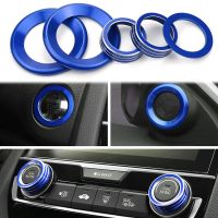 Climate Menu Knob Control Button Trim Cover Engine Push to Start Stop Button Cover for Honda Civic 2016-2021