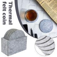 8pcs Felt Coaster Meal Pad Water Absorption Box Set Tableware Insulation Thickened Heat Pad R3F9