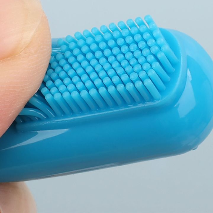 แปรงซิลิโคนสำหรับนิ้วมือ-sikat-gigi-anjing-แปรงขนนุ่มและจุดสำหรับทำความสะอาดฟัน