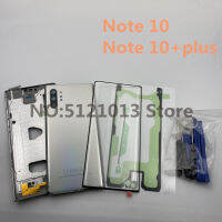 สำหรับ Samsung Galaxy NOTE 10 Plus N970 N975กรณีที่อยู่อาศัยเต็มรูปแบบกระจกหน้าจอฝาหลังชิ้นส่วนที่สมบูรณ์กรอบกลาง