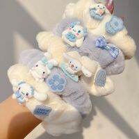 Sanrio Cinnamoroll วิกผมตุ๊กตาสัตว์อะนิเมะการ์ตูนน่ารักๆหางม้ายางรัดศีรษะยางรัดผมของขวัญเด็กผู้หญิงฉบับภาษาเกาหลีหัวใจ