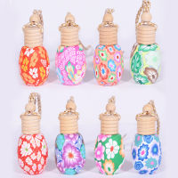 10pcslot screw print perfume bottle polymer clay empty small perfume refillable bottle Car Pendant Personalized