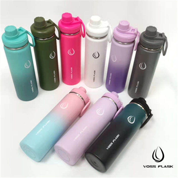 Voss Flask (22oz/650ml) Wide Mouth With Sports Lid Vacuum Insulated ...