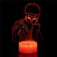 3D LED Night Light Uchiha Narutoe Figure Kakashi Hatake Nightlight for Kids Bedroom Decor Touch Lamp Anime Child Xmas Gift