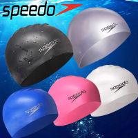 【พร้อมส่ง】SpeedoxSwimming Cap Silicone Elastic Swimming Cap Waterproof Large Adult Professional Silicone Cap Does Not Strangle The Head