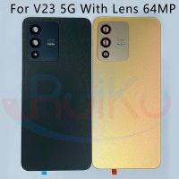 สำหรับ Vivo V23 5G เคสสำหรับ Vivo หลังฝาหลังปิดโทรศัพท์ประตู Vivo หลัง V23 V2130ชิ้นส่วนการเปลี่ยนฝาแบตเตอรี่ + เลนส์กล้องถ่ายรูป