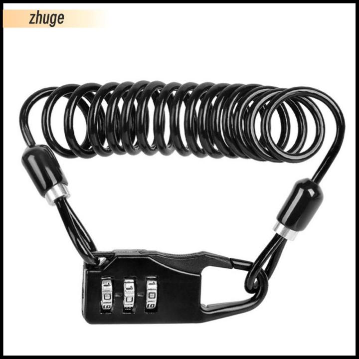 ZHUGE Steel Cable Bicycle Helmet Lock Safety Accessories Zinc Alloy ...