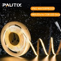 PAUTIX IP65 Waterproof COB LED Strip 5m DC12V/24V 320 480LEDs/m Flexible High Density RA90 2700K-6000K Led Tap for Room Decor LED Strip Lighting