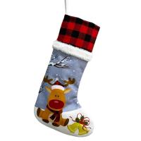 Merry Christmas Socks Christmas Tree Ornaments Sack Christmas Gift Bag Cute Fabrics With Snowman Elk Santa Bear Style Socks Tights