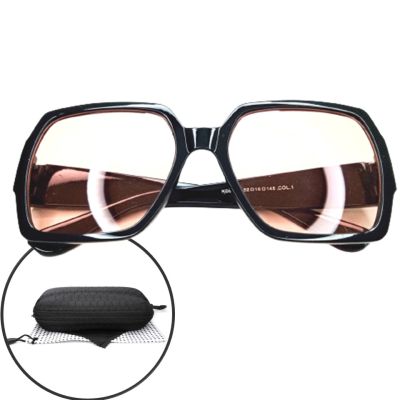 CheappyShop แว่นตาแฟชั่น แว่นตาทรงเหลียม แว่นตาวินเทจ เลนส์สี ป้องกัน UV400 กรอบใหญ่ปิดแก้ม สวยเก๋ ไม่ซ้ำใคร รุ่น 9790