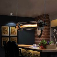 AC 110-240V Industrial Retro Vintage Flute Pendant Lamp Kitchen Bar Hanging Light