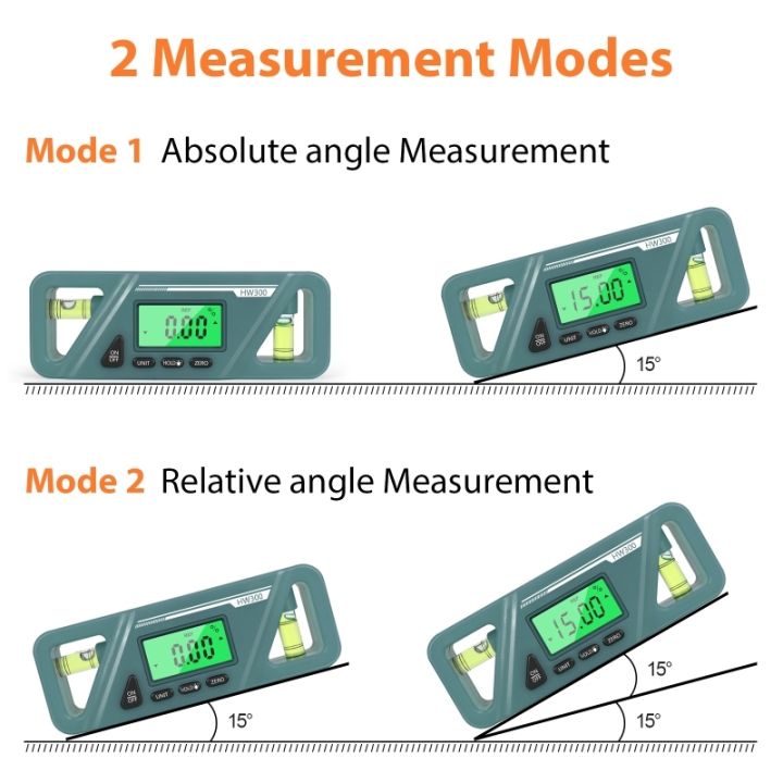 compact-inclinometer-digital-inclinometer-angle-finder-gauge-spirit-level-bottom-magnet-data-hold-bright-lcd-display-m4yd