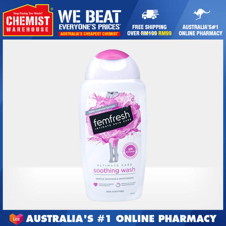 Femfresh Ultimate Care Soothing Wash 250ml PHBalanced For Intimate