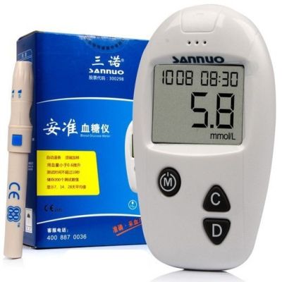【Free-delivery】 Sannuo Glucometer 10Pcs แถบทดสอบ/Lancet/ปากกาเจาะเลือดการตรวจสอบระดับน้ำตาลในเลือด Home Tester