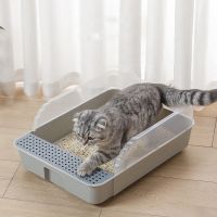 Cat Toilet Semi-Enclosed Litter Box Splashproof Split Open Cat Toilet Litter Box Cat Cleaning Supplies Cat Toilet Cat Box Toilet