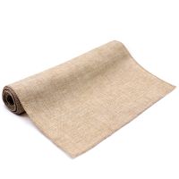 【LZ】❐✷ↂ  Hot Vintage Natural Burlap Imitated Jute Linen Table Runner Christmas Wedding Gray/ Khaki Table Runners Restaurant Table Decor