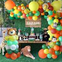 Jungle Safari Theme Party Balloon Garland Kit Animal Balloons for Boys Birthday Party Decoration Kids Baby Shower Decorations