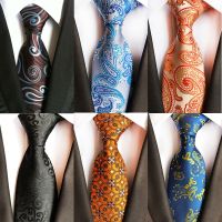 New Fashion Men 39;s Tie Paisley Floral Tie Red Purple 8cm Silk Formal Necktie for Men Jacquard Neck Ties Gifts For Men