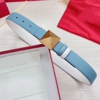 Girl waist ornament cowhide belt 3.0 point pile buckle dual leather belt matching color first layer leather color female belt