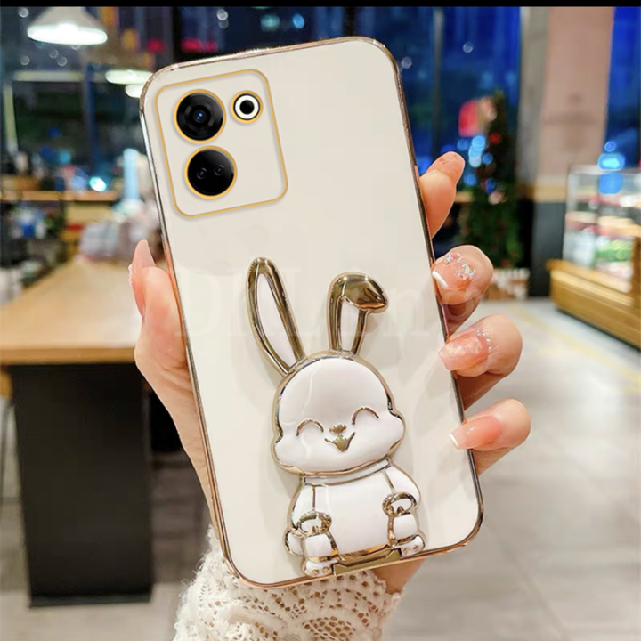 2023เคสโทรศัพท์สำหรับ-tecno-camon20-pro-แผ่นซิลิโคนสุดหรูปลอกอ่อน-tecno-camon-20-camon-20-pro-4g-5g-camon-20-premier-5g-พร้อมด้วยที่ใส่การ์ตูนรูปกระต่ายน่ารักฝาหลังกันกระแทก