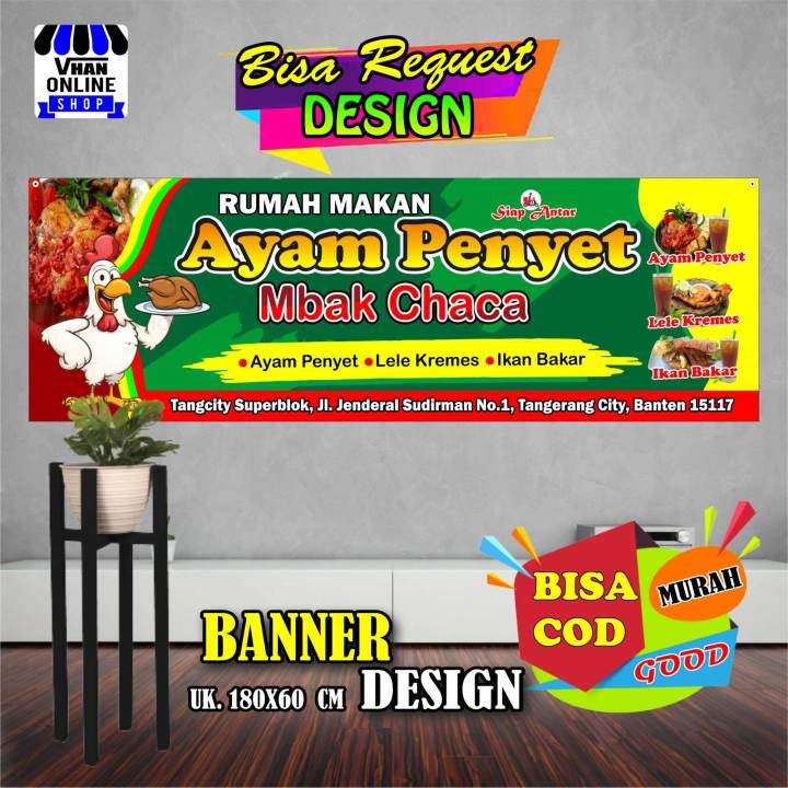 Banner Spanduk Rumah Makan Ayam Penyet Keren Simple Bagus Murah Lazada Indonesia 4038