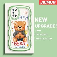 เคส JIUMOO สำหรับ Realme 7i Realme C17การ์ตูนหมีมีความสุขดีไซน์ใหม่สีสันสดใสน่ารักขอบคลื่นครีมกันกระแทกแบบใสนุ่มเคสมือถือโปร่งใสลายกล้องถ่ายรูปสร้างสรรค์เรียบง่ายอ่อนโยนป้องกัน