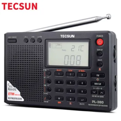 Tecsun PL-380 FM/SW/MW/LW ตัวรับสัญญาณวิทยุสเตอริโอ DSP แบบเต็มแบนด์