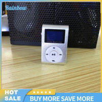 Rainbow Ready Stock Hot Mini Cube Clip-Type Mp3 Player แสดงผลลำโพงเพลงแบบพกพาแบบชาร์จไฟได้พร้อมหูฟังสาย Usb