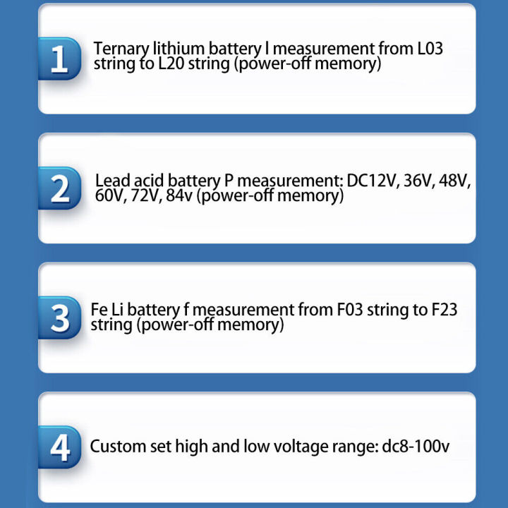 pcbfun-ตัววัดโวลท์แบต-6133a-dc8-100v-วัดแบตดิจิตอล-โวลต์แบตเตอรี่-lcd-สองสายจอแสดงผลดิจิตอลโวลต์มิเตอร์สีฟ้า-สีขาว-ส-dm6133a