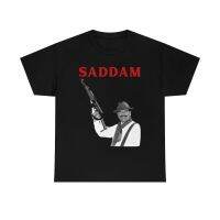 Saddam Hussein กับปืนของเขาเสื้อ Saddam Hip Hop Cotton T เสื้อผู้ชายลำลองแขนสั้น Tees Tops Dropshipping คุณภาพสูง