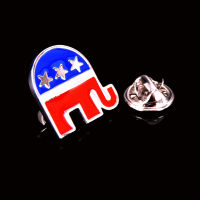 เข็มกลัดผู้ชายคุณภาพสูง Republican Part Collar Pin Metal Bronze Badge Business Pin เสื้อผ้าอุปกรณ์เสริมสำหรับผู้ชายที่ประสบความสำเร็จ