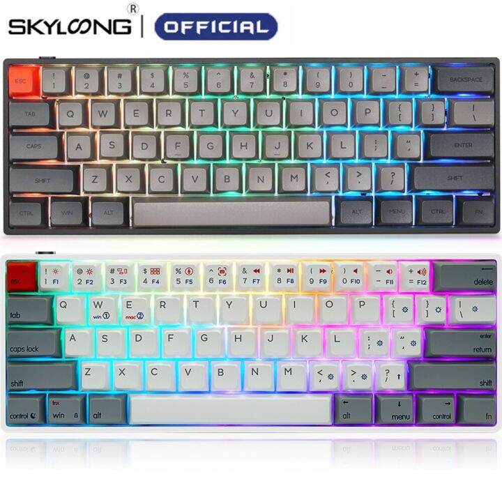 SKYLOONG SK61 Mechanical Keyboard GK61 Hot Swappable Optical Switches ...