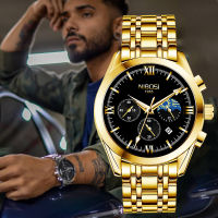 2021 Brand NIBOSI Watches Mens Stainless Steel Waterproof Sports Quartz Business Watch For Men Multifunction Relogio Masculino