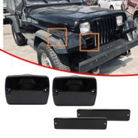 4PC Smoked Bumper Signal+Fender Side Marker Light For Jeep Wrangler YJ 1987-1995